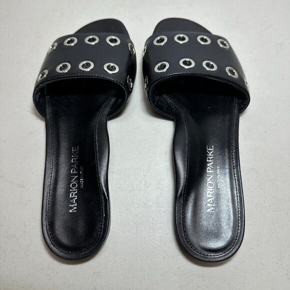 Marion Parke Black Cora Padded Leather Slide Sandal Shoes Women's 4.5-5/35 NWOB - Picture 6 of 15
